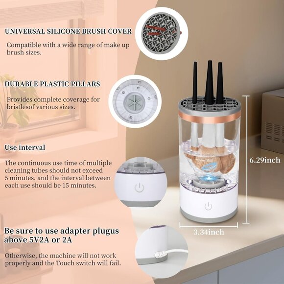 Multi-Functional Electric Makeup Brush Cleaner(1 Set) - Picture 8 of 13